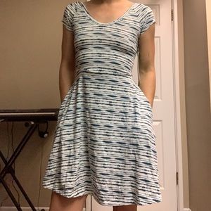 Women’s tie-dye stripe fit and flare dress